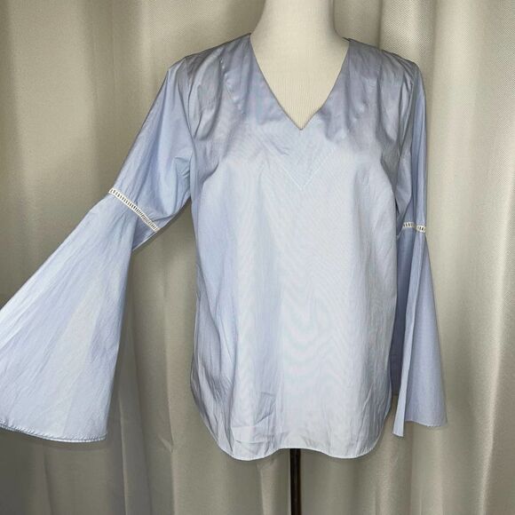 Philosophy Bell Sleeve Pinstriped Top Sm - Picture 2 of 7